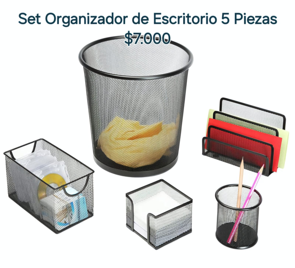 Set 5 piezas para Oficina - Negro