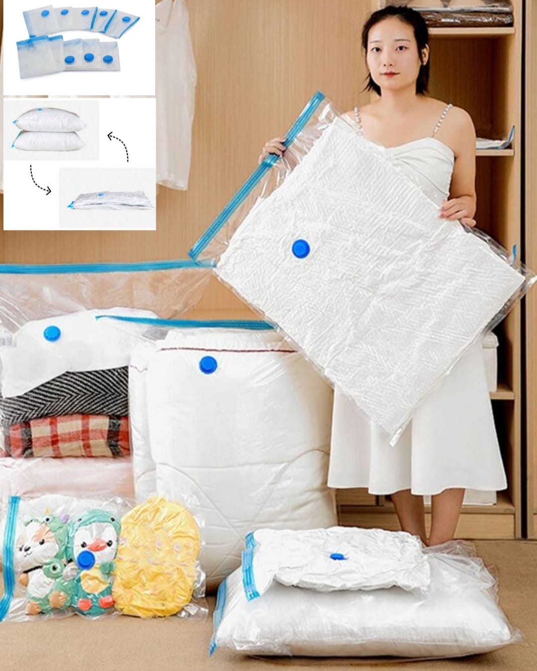 Bolsa al vacío para guardar ropa 70x110